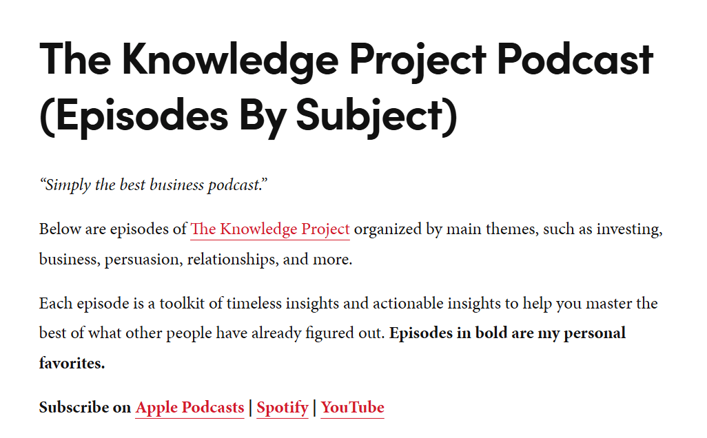 The Knowledge Project